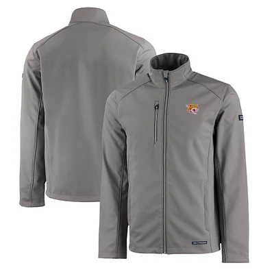 Men's Cutter & Buck Gray Bethune-Cookman Wildcats Evoke Eco Softshell Recycled Full-Zip Jacket