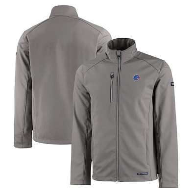 Men's Cutter & Buck Boise State Broncos Evoke Eco Softshell Recycled Full-Zip Jacket