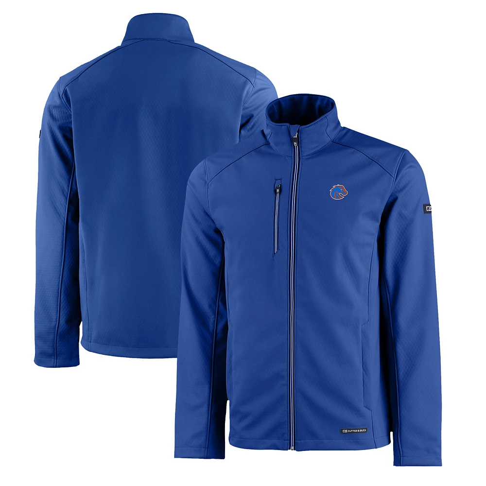 Men's Cutter & Buck Royal Boise State Broncos Evoke Eco Softshell Recycled Full-Zip Jacket