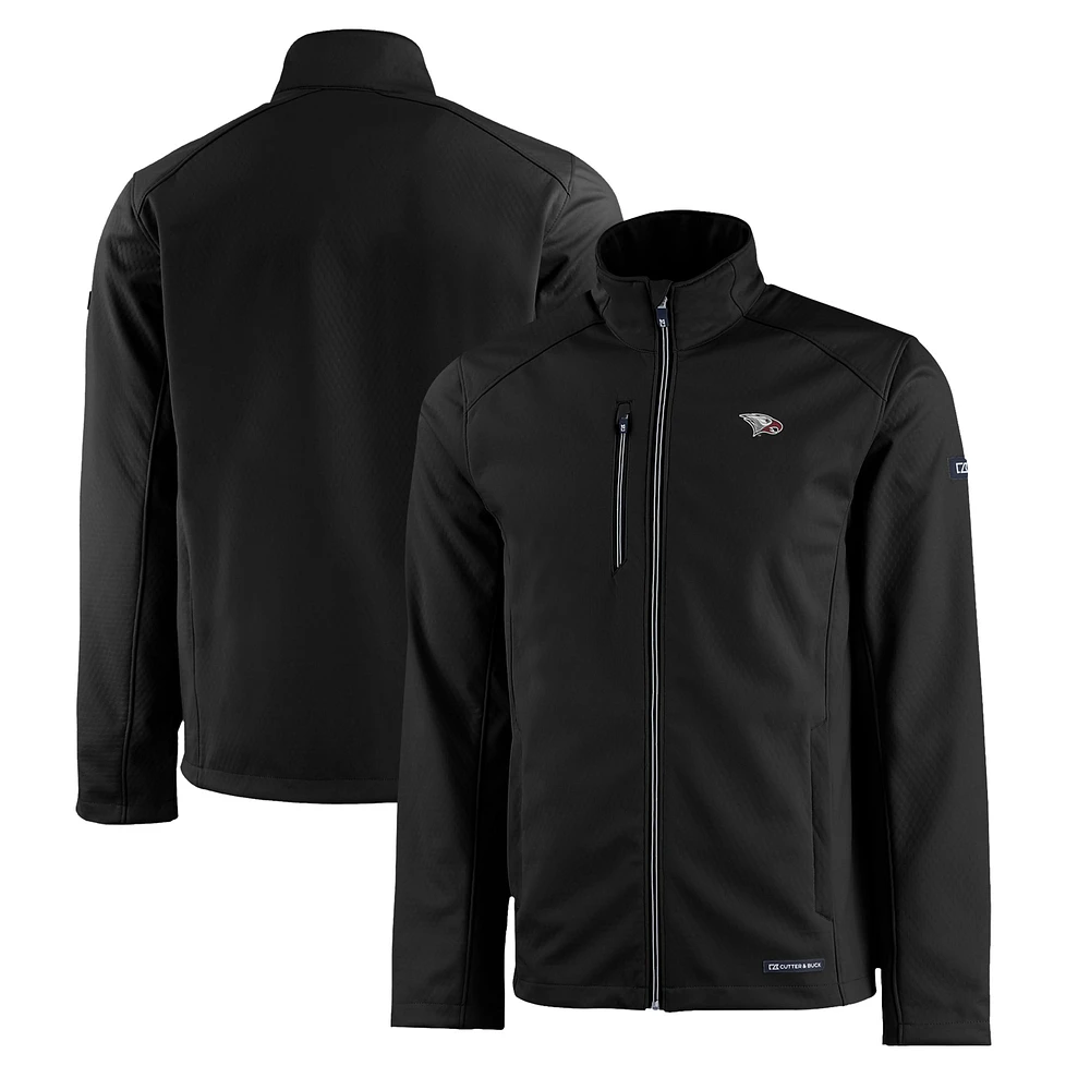 Men's Cutter & Buck Black North Carolina Central Eagles Evoke Eco Softshell Recycled Full-Zip Jacket