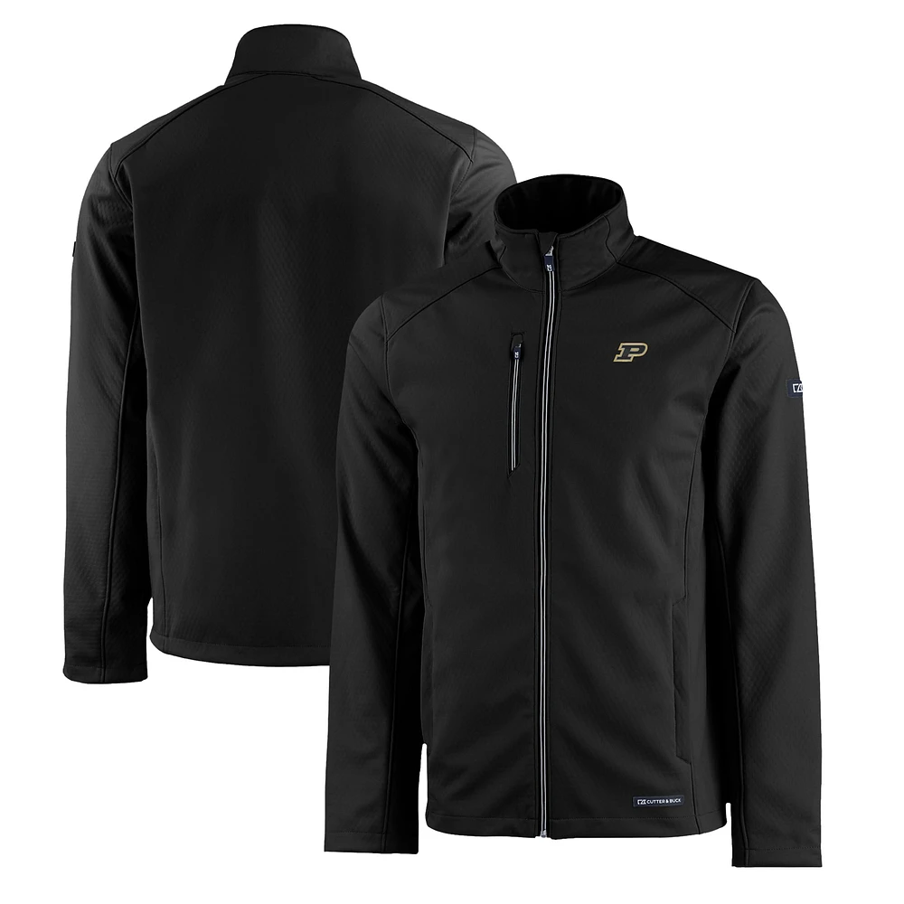 Men's Cutter & Buck Purdue Boilermakers Evoke Eco Softshell Recycled Full-Zip Jacket