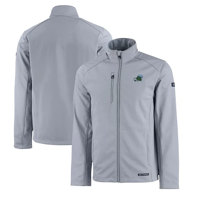 Men's Cutter & Buck Tulane Green Wave Evoke Eco Softshell Recycled Full-Zip Jacket