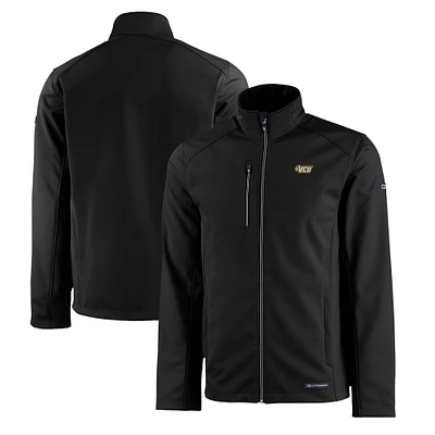 Men's Cutter & Buck VCU Rams Evoke Eco Softshell Recycled Full-Zip Jacket