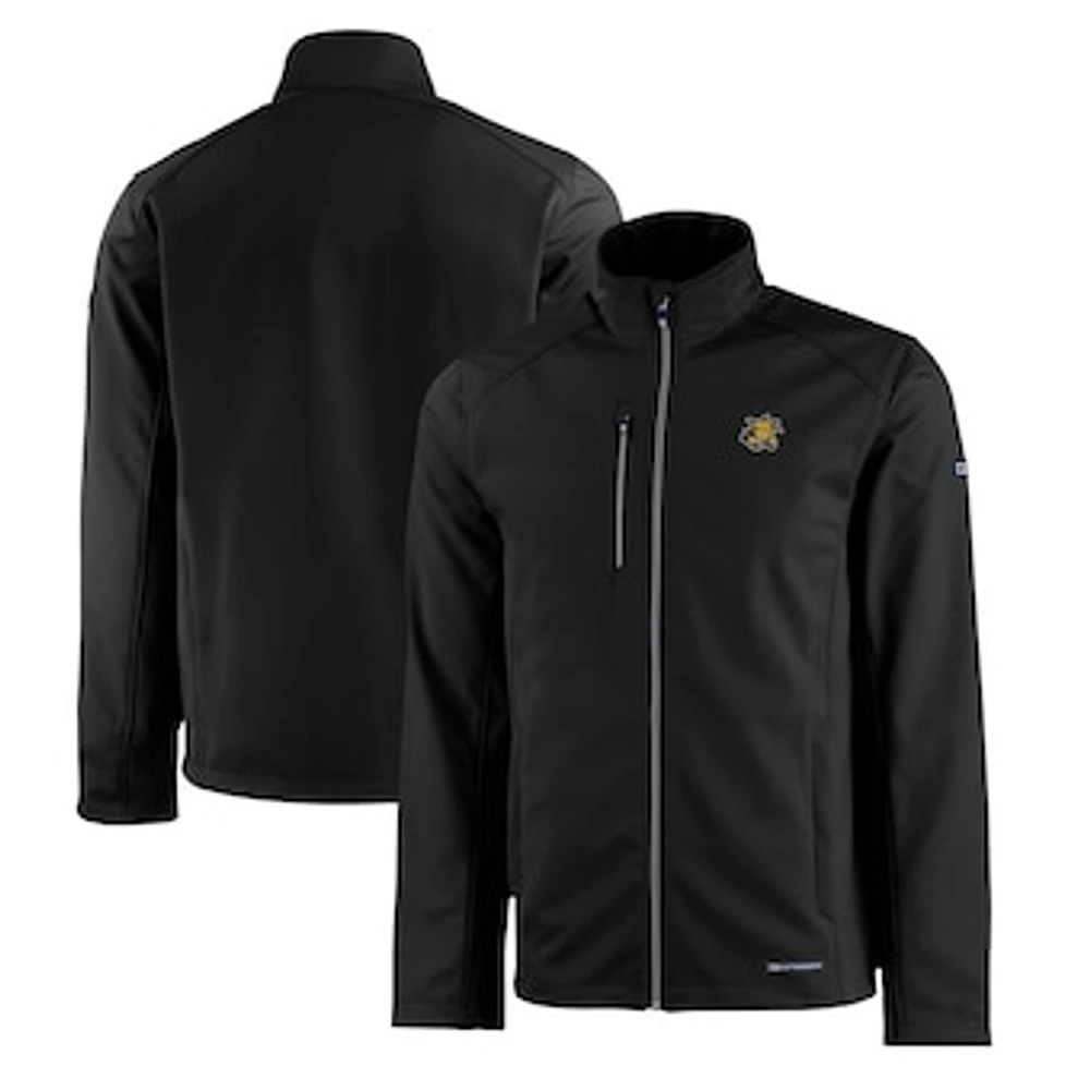 Men's Cutter & Buck Black Wichita State Shockers Evoke Eco Softshell Recycled Full-Zip Jacket