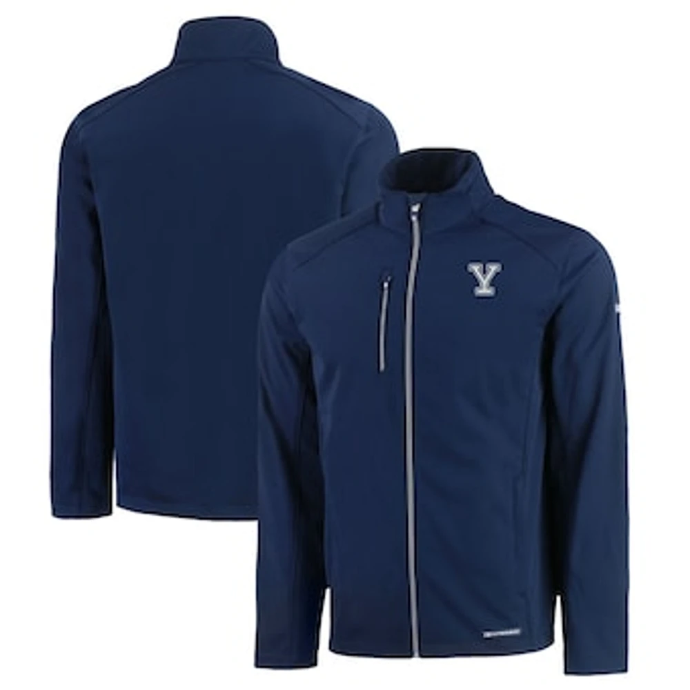 Men's Cutter & Buck Navy Yale Bulldogs Evoke Eco Softshell Recycled Full-Zip Jacket