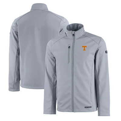 Men's Cutter & Buck Gray Tennessee Volunteers Evoke Eco Softshell Recycled Full-Zip Jacket