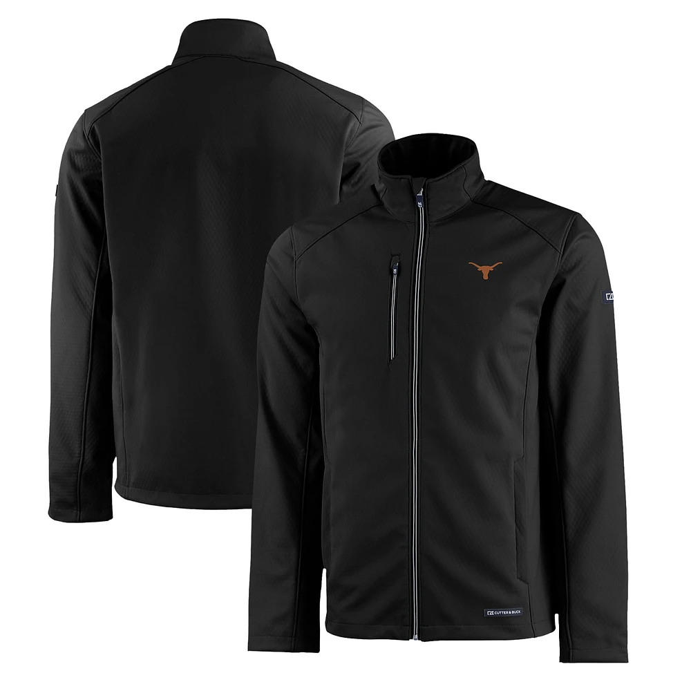 Men's Cutter & Buck Texas Longhorns Evoke Eco Softshell Recycled Full-Zip Jacket