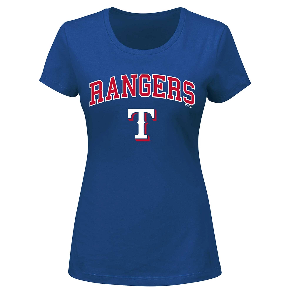 Women's Profile Royal Texas Rangers Plus Arch Logo T-Shirt