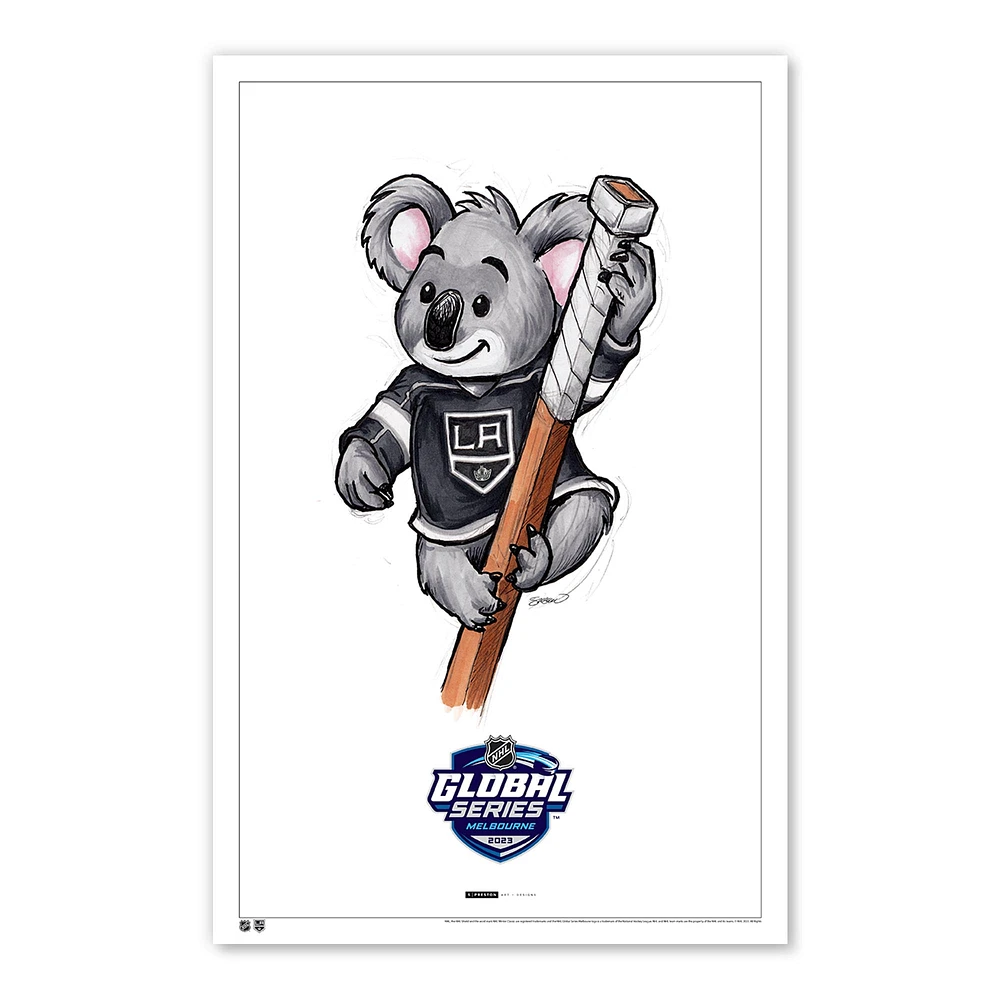 Los Angeles Kings 11" x 17" 2023 NHL Melbourne Series Sketch Limited Edition Poster Print