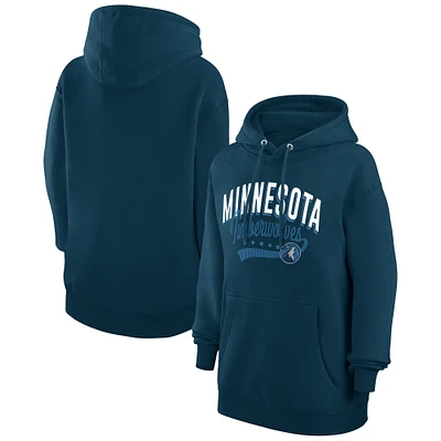 Women's G-III 4Her by Carl Banks Navy Minnesota Timberwolves Filigree Logo Pullover Hoodie