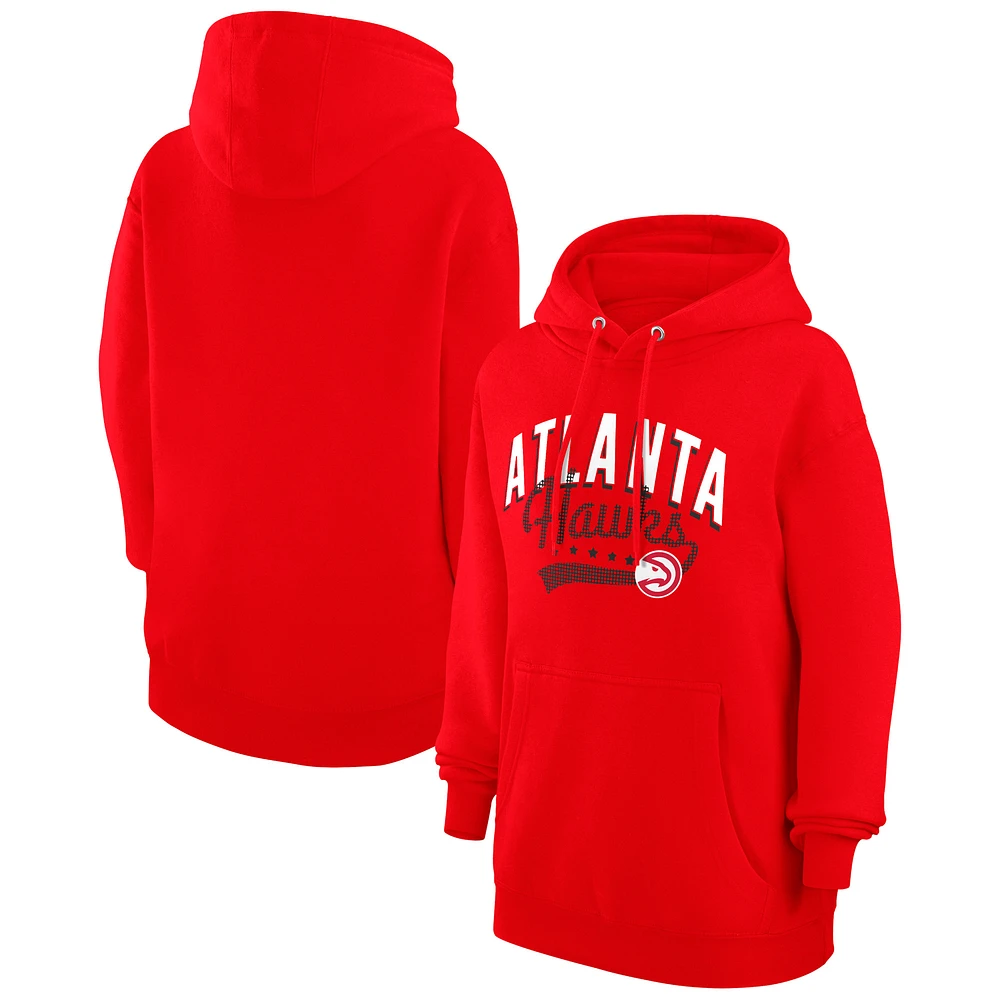 Women's G-III 4Her by Carl Banks Red Atlanta Hawks Filigree Logo Pullover Hoodie