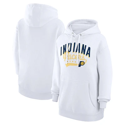 Women's G-III 4Her by Carl Banks White Indiana Pacers Filigree Logo Pullover Hoodie
