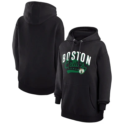 Women's G-III 4Her by Carl Banks Black Boston Celtics Filigree Logo Pullover Hoodie