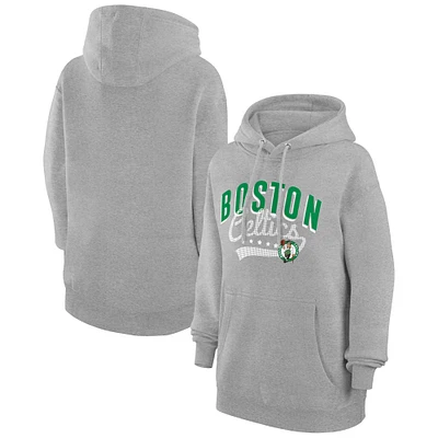 Women's G-III 4Her by Carl Banks Heather Gray Boston Celtics Filigree Logo Pullover Hoodie
