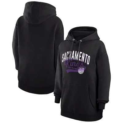 Women's G-III 4Her by Carl Banks Black Sacramento Kings Filigree Logo Pullover Hoodie