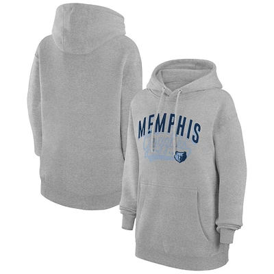 Women's G-III 4Her by Carl Banks Heather Gray Memphis Grizzlies Filigree Logo Pullover Hoodie