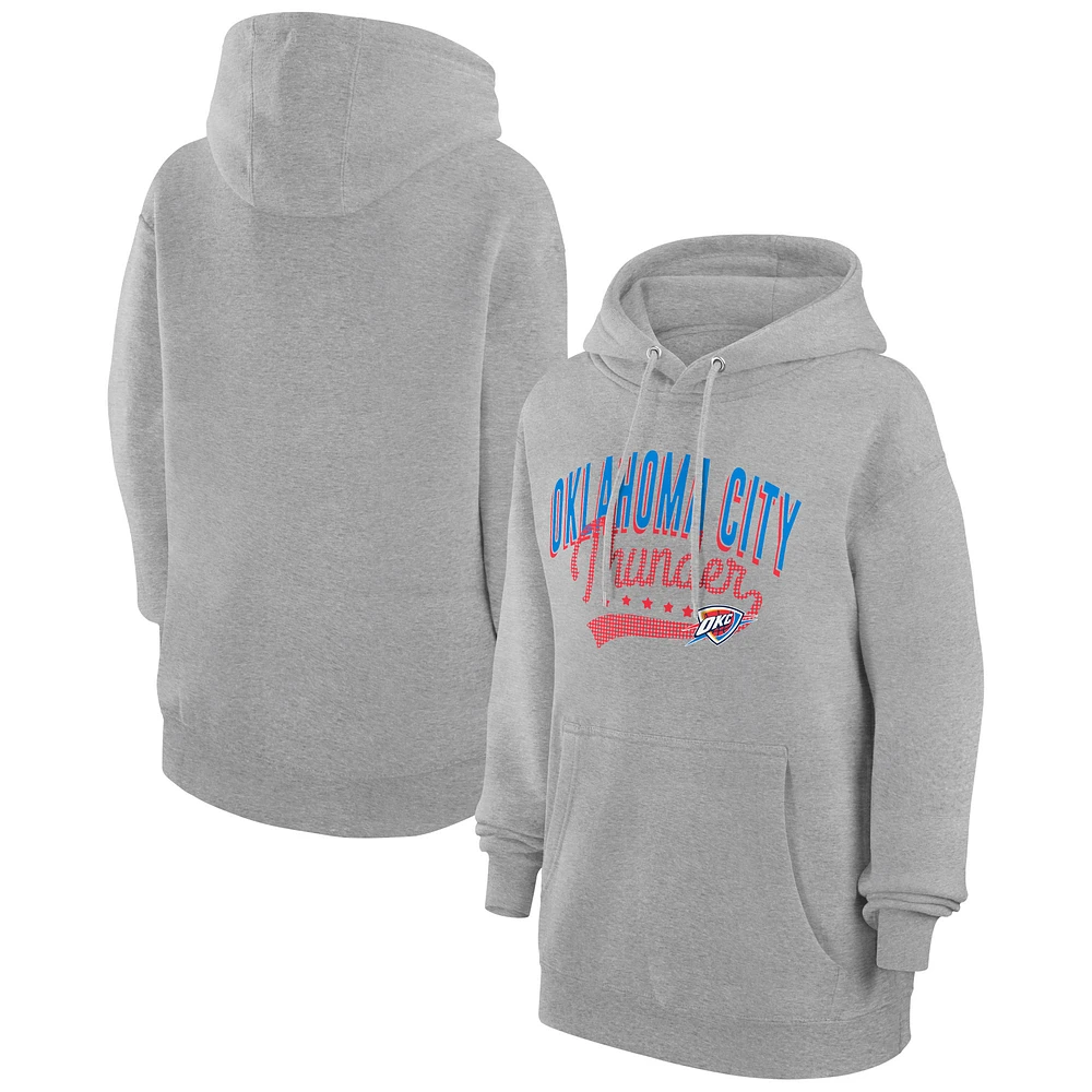 Women's G-III 4Her by Carl Banks Heather Gray Oklahoma City Thunder Filigree Logo Pullover Hoodie