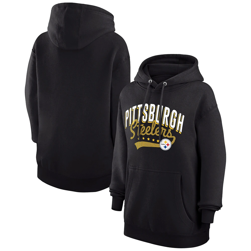 Women's G-III 4Her by Carl Banks Black Pittsburgh Steelers Filigree Logo Pullover Hoodie