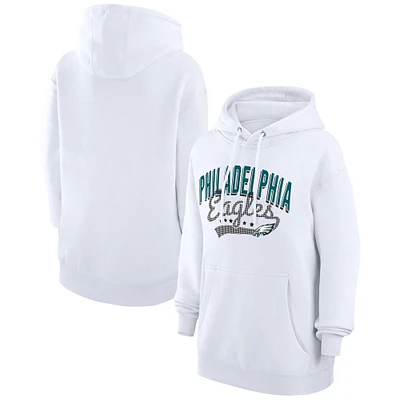 Women's G-III 4Her by Carl Banks White Philadelphia Eagles Filigree Logo Pullover Hoodie