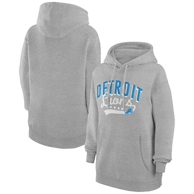 Women's G-III 4Her by Carl Banks Heather Gray Detroit Lions Filigree Logo Pullover Hoodie