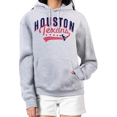 Women's G-III 4Her by Carl Banks Heather Gray Houston Texans Filigree Logo Pullover Hoodie