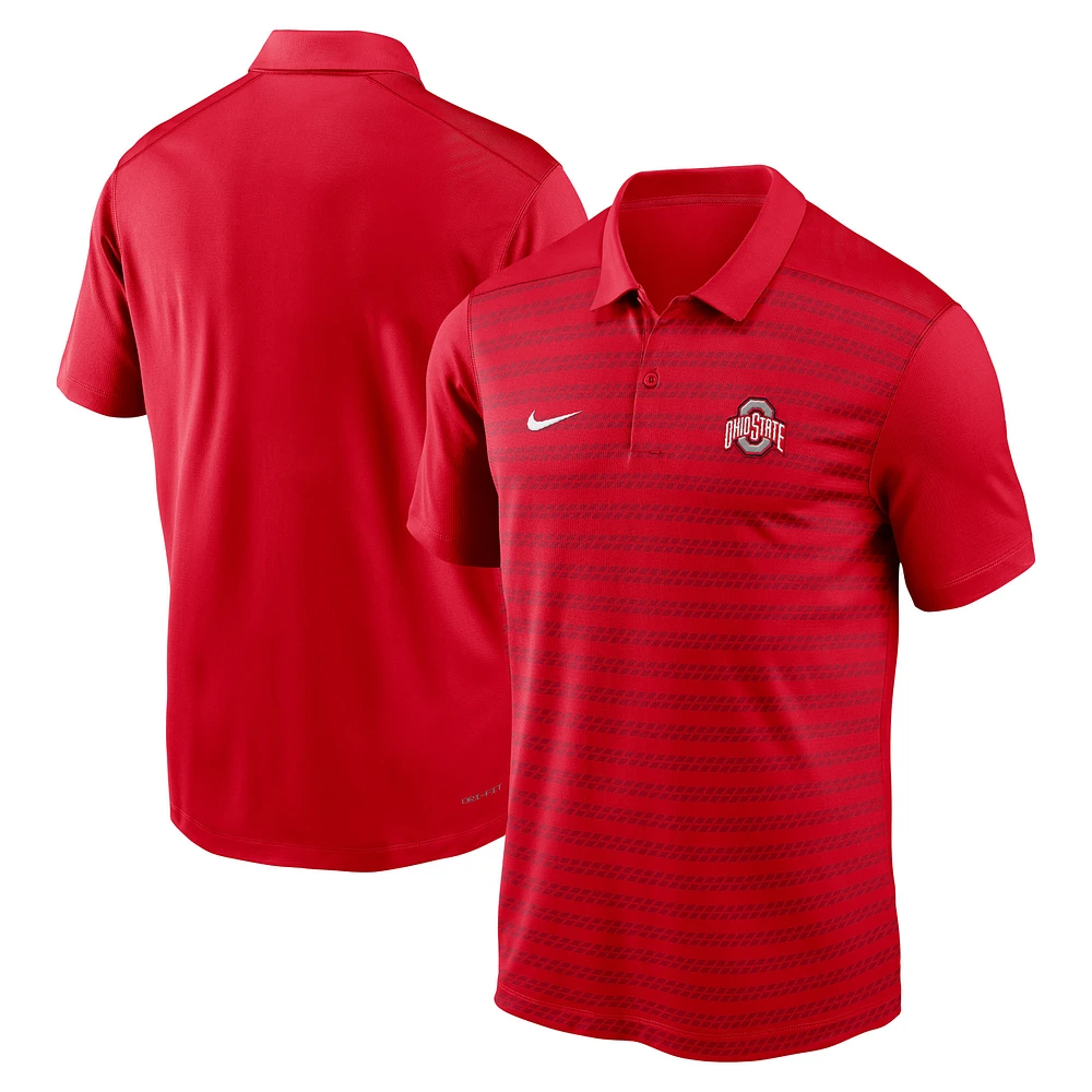 Men's Nike Scarlet Ohio State Buckeyes 2024 Early Season Coaches Sideline Dri-FIT Polo