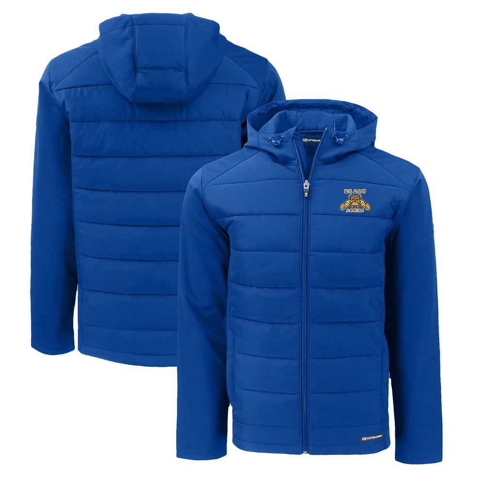 Men's Cutter & Buck North Carolina A&T Aggies Evoke Hybrid Eco Softshell Recycled Full-Zip Hoodie