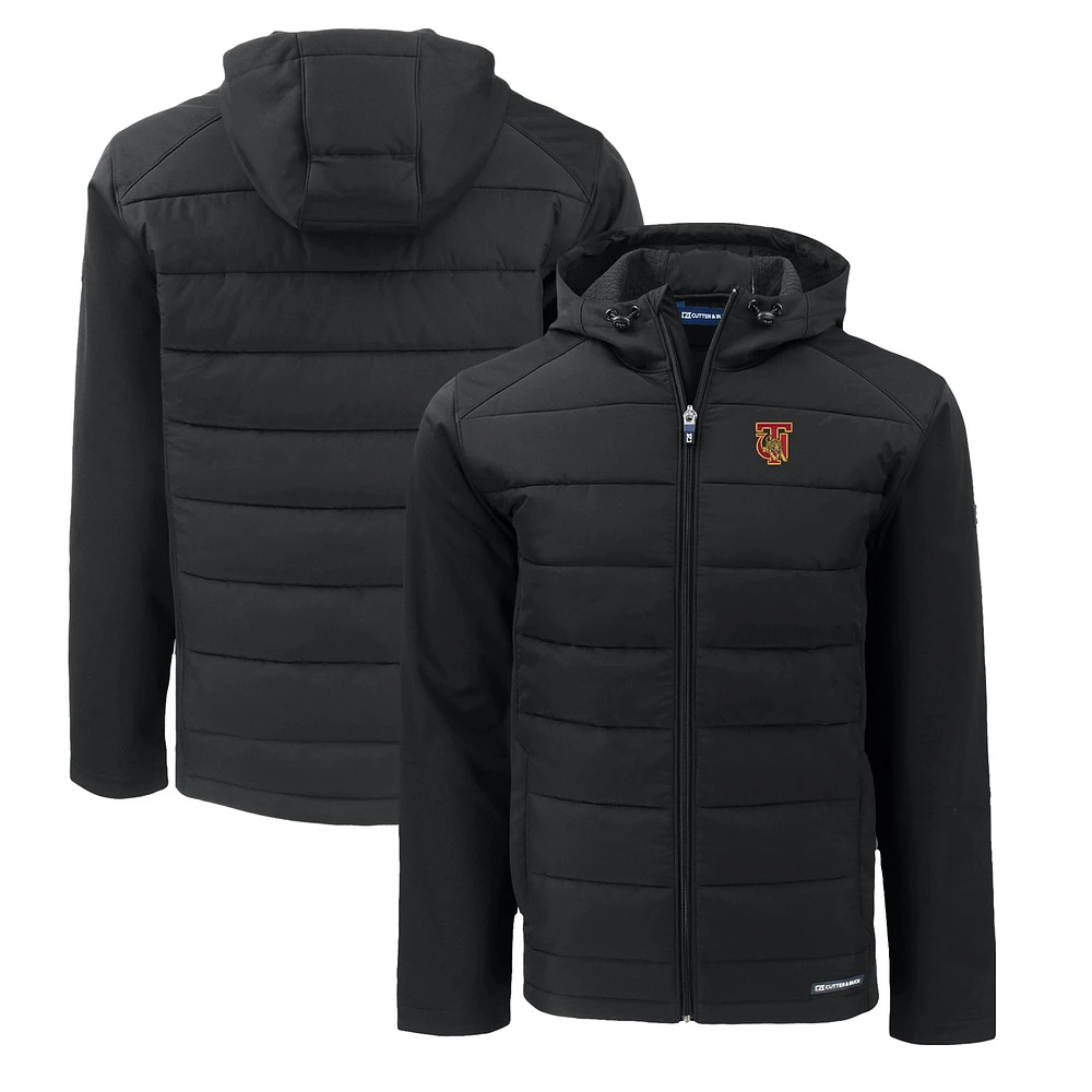Men's Cutter & Buck Tuskegee Golden Tigers Evoke Hybrid Eco Softshell Recycled Full-Zip Hoodie Jacket