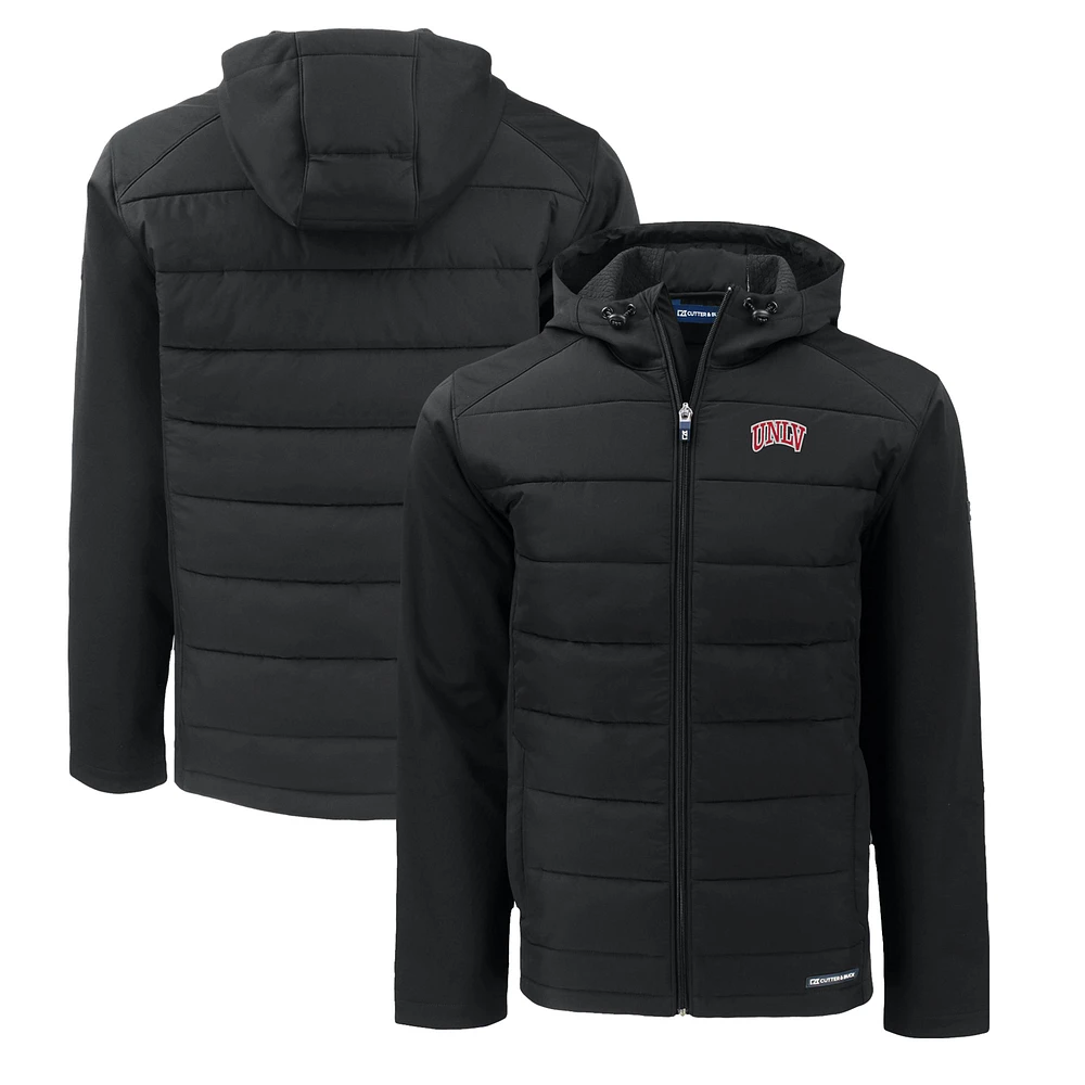 Men's Cutter & Buck UNLV Rebels Evoke Hybrid Eco Softshell Recycled Full-Zip Hoodie Jacket