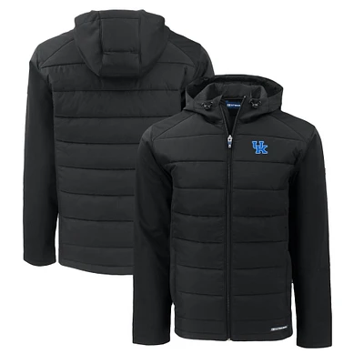 Men's Cutter & Buck Kentucky Wildcats Evoke Hybrid Eco Softshell Recycled Full-Zip Hoodie Jacket