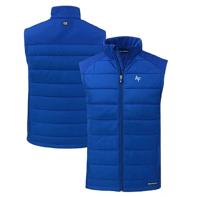 Men's Cutter & Buck Royal Air Force Falcons Evoke Hybrid Eco Softshell Recycled Full-Zip Vest