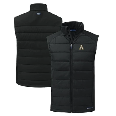 Men's Cutter & Buck Appalachian State Mountaineers Evoke Hybrid Eco Softshell Recycled Full-Zip Vest