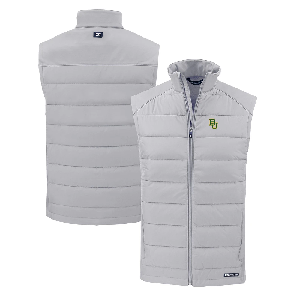Men's Cutter & Buck Baylor Bears Evoke Hybrid Eco Softshell Recycled Full-Zip Vest