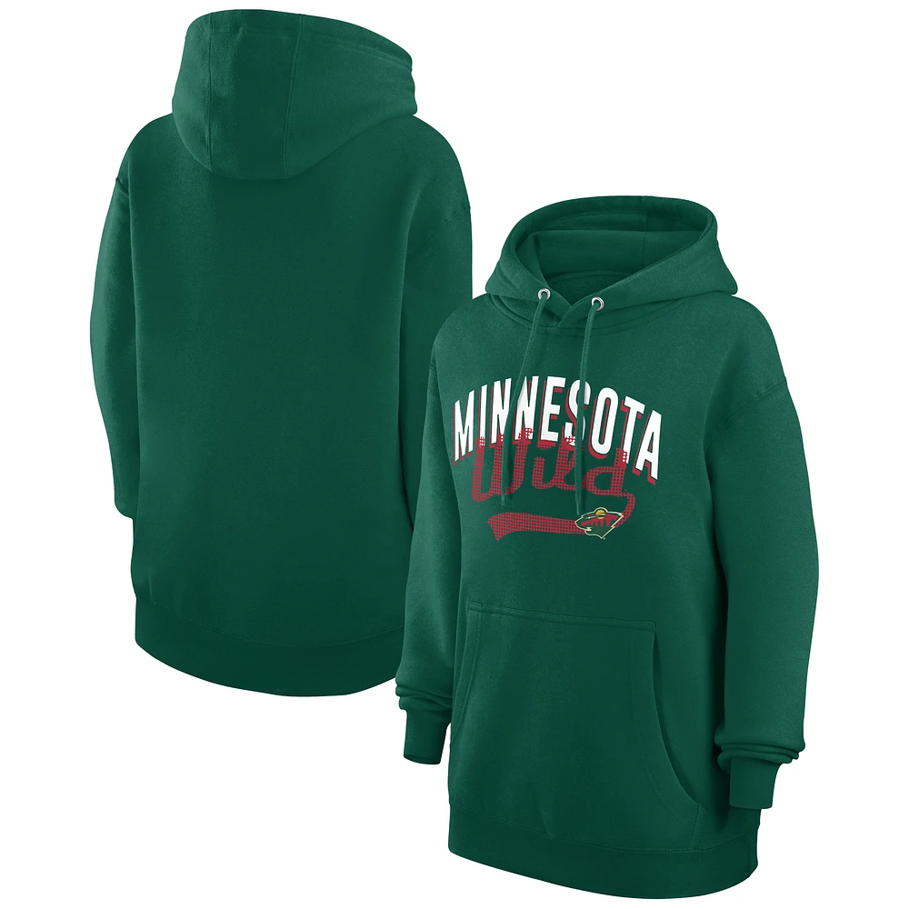 Women's G-III 4Her by Carl Banks Minnesota Wild Filigree Logo Pullover Hoodie