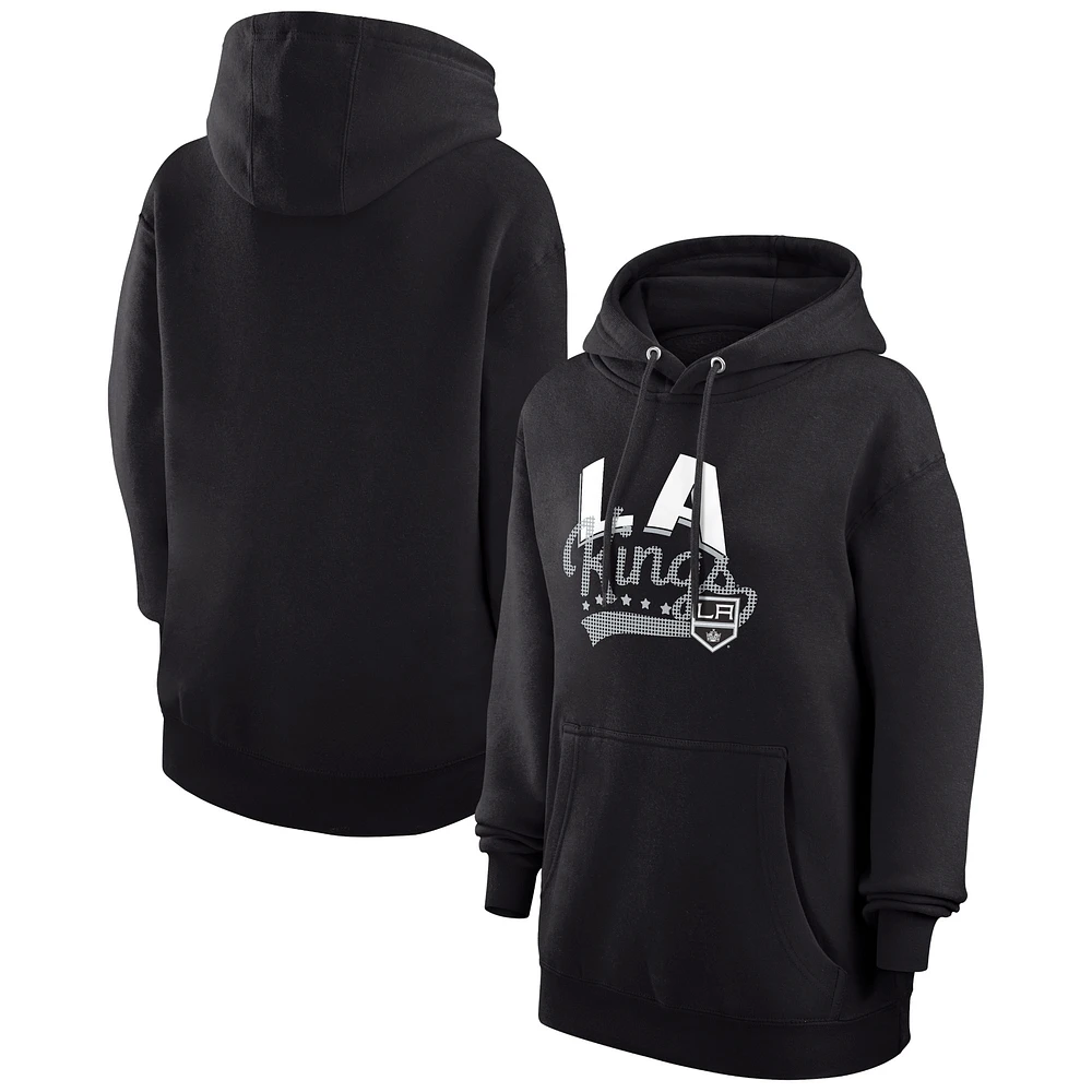 Women's G-III 4Her by Carl Banks Black Los Angeles Kings Filigree Logo Pullover Hoodie