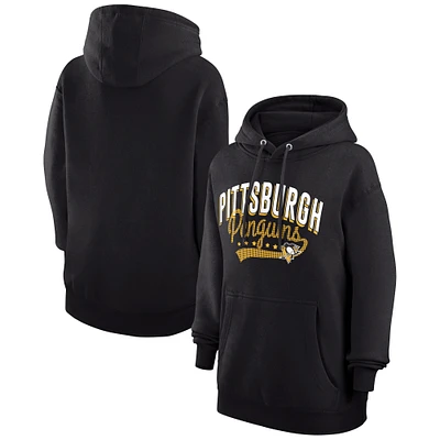 Women's G-III 4Her by Carl Banks Black Pittsburgh Penguins Filigree Logo Pullover Hoodie