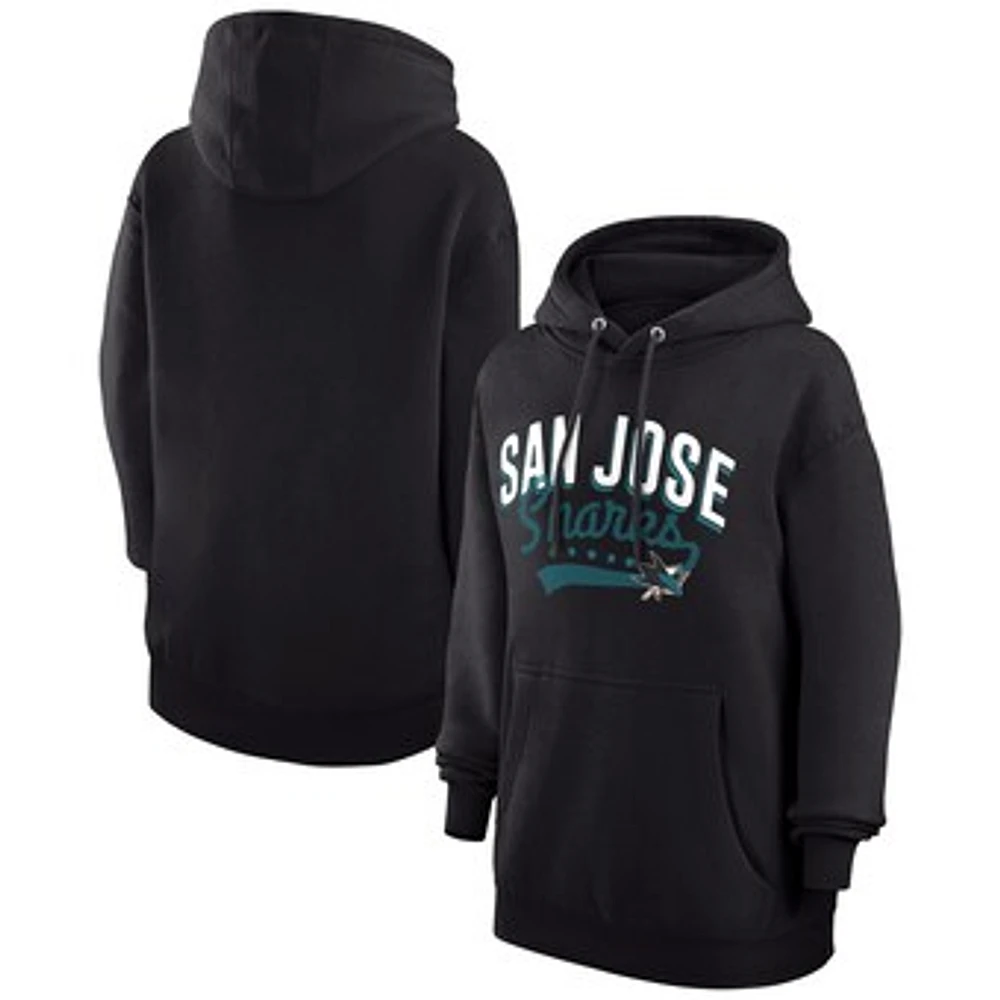 Women's G-III 4Her by Carl Banks Black San Jose Sharks Filigree Logo Pullover Hoodie