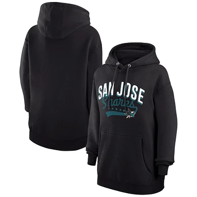 Women's G-III 4Her by Carl Banks Black San Jose Sharks Filigree Logo Pullover Hoodie