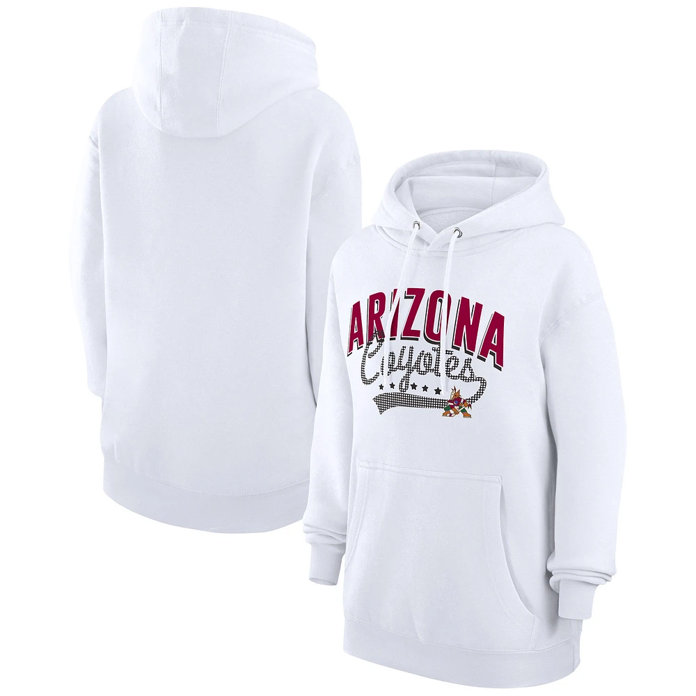 Women's G-III 4Her by Carl Banks White Arizona Coyotes Filigree Logo Pullover Hoodie