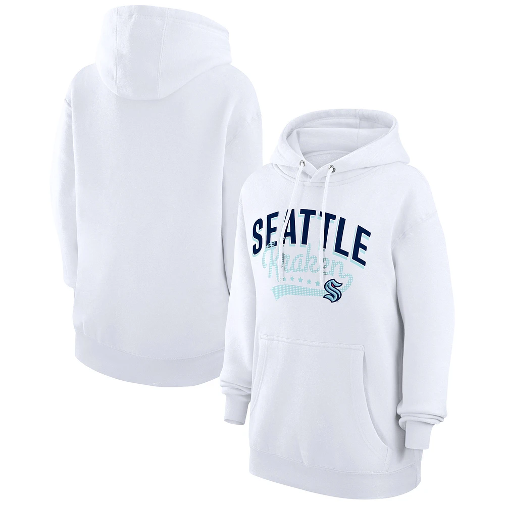 Women's G-III 4Her by Carl Banks White Seattle Kraken Filigree Logo Pullover Hoodie