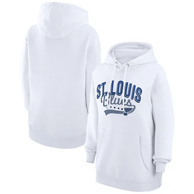Women's G-III 4Her by Carl Banks White St. Louis Blues Filigree Logo Pullover Hoodie