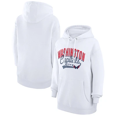Women's G-III 4Her by Carl Banks White Washington Capitals Filigree Logo Pullover Hoodie