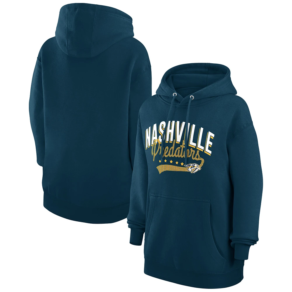 Women's G-III 4Her by Carl Banks Navy Nashville Predators Filigree Logo Pullover Hoodie