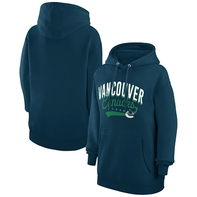 Women's G-III 4Her by Carl Banks Navy Vancouver Canucks Filigree Logo Pullover Hoodie
