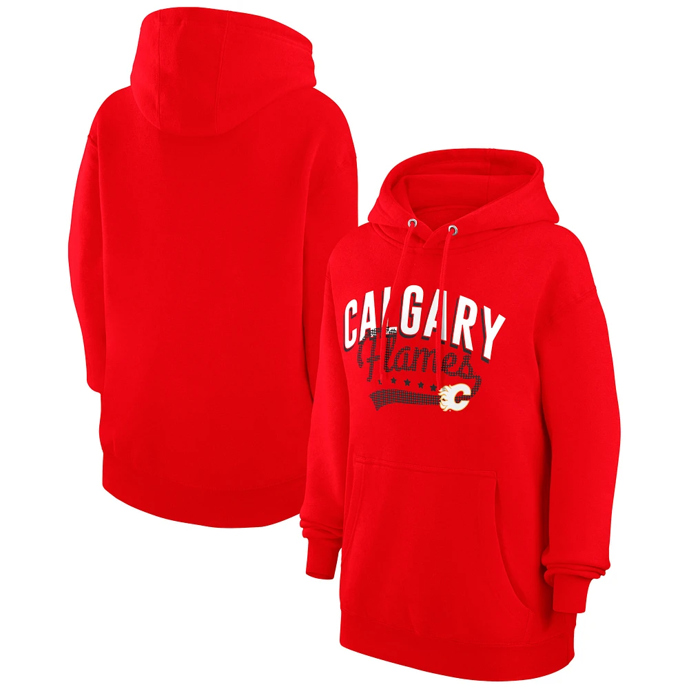 Women's G-III 4Her by Carl Banks Calgary Flames Filigree Logo Pullover Hoodie