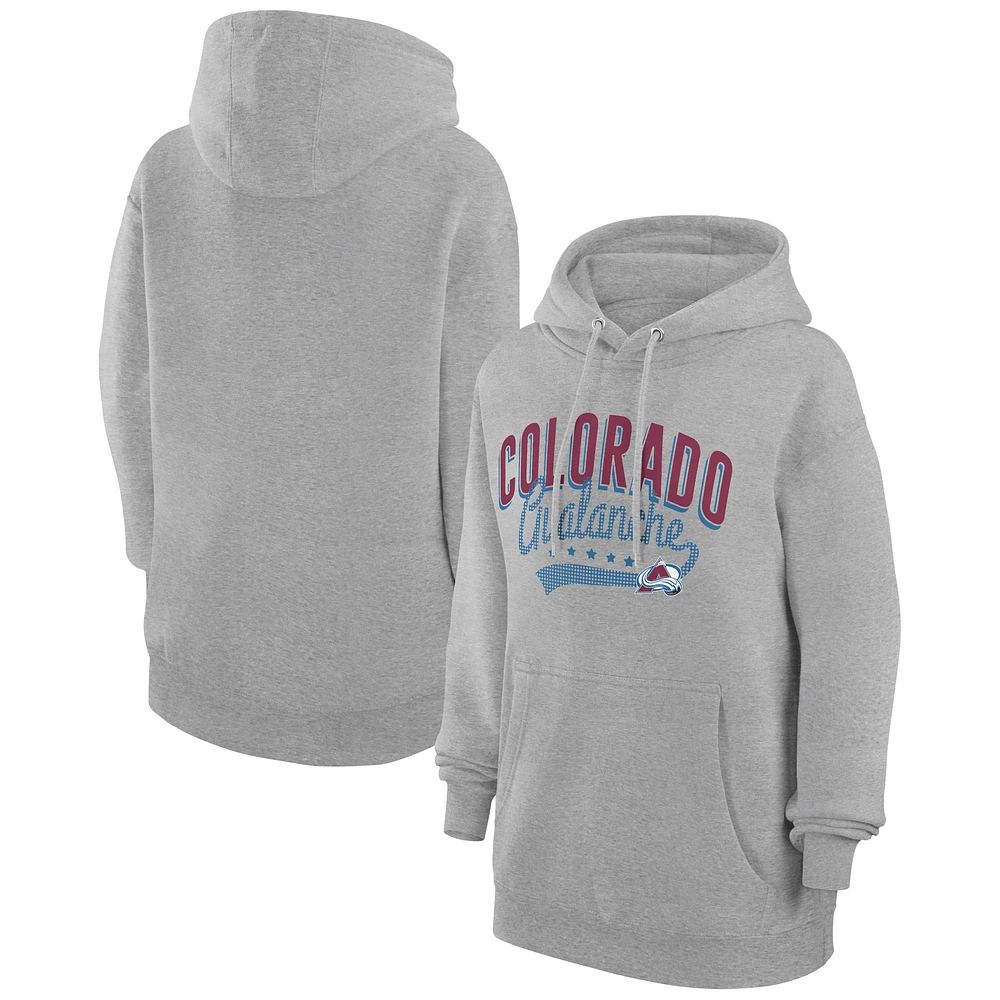 Women's G-III 4Her by Carl Banks Gray Colorado Avalanche Filigree Logo Pullover Hoodie