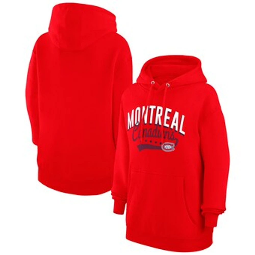 Women's G-III 4Her by Carl Banks Red Montreal Canadiens Filigree Logo Pullover Hoodie