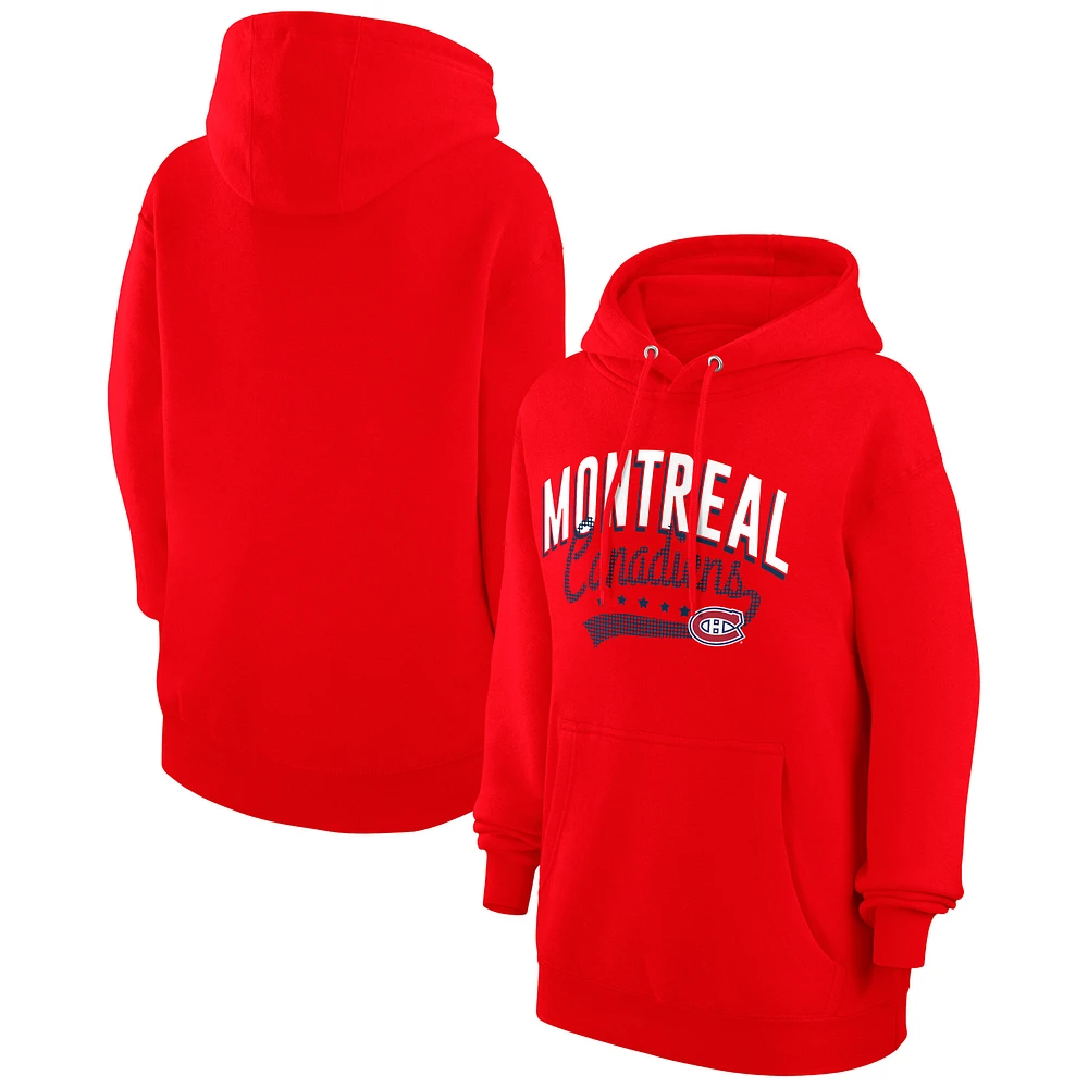 Women's G-III 4Her by Carl Banks Red Montreal Canadiens Filigree Logo Pullover Hoodie