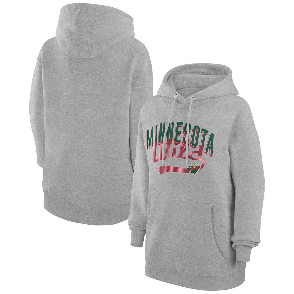 Women's G-III 4Her by Carl Banks Gray Minnesota Wild Filigree Logo Pullover Hoodie