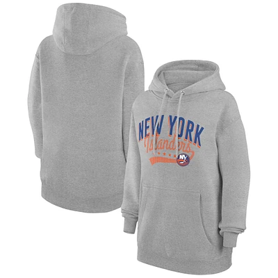 Women's G-III 4Her by Carl Banks Gray New York Islanders Filigree Logo Pullover Hoodie